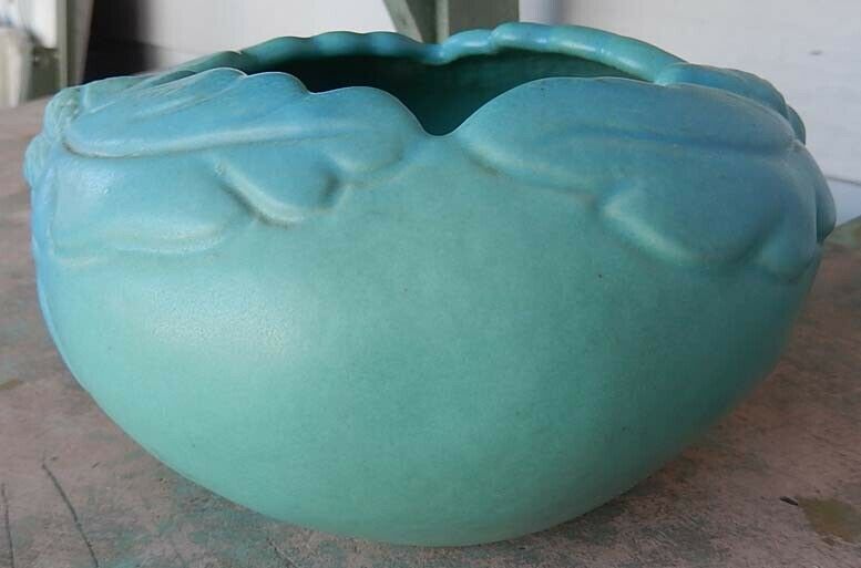 Vintage Van Briggle Pottery Round Bowl Acorn Motif - 5 x 6