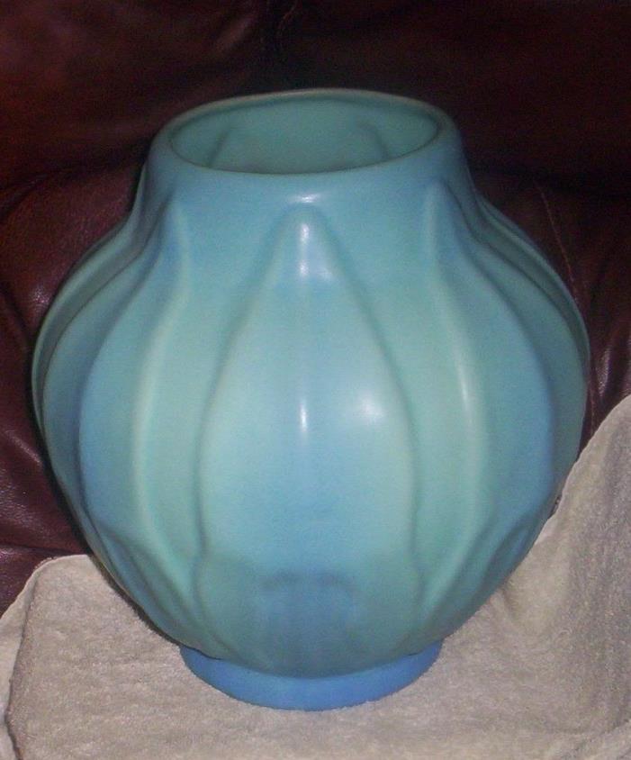 VAN BRIGGLE  Large Philo Bowl Blue Turquoise 11