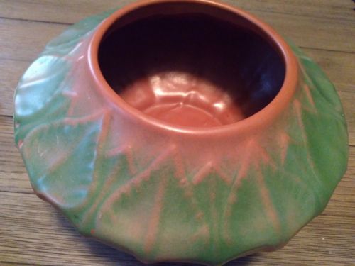 Van briggle pottery bowl and Flower frog