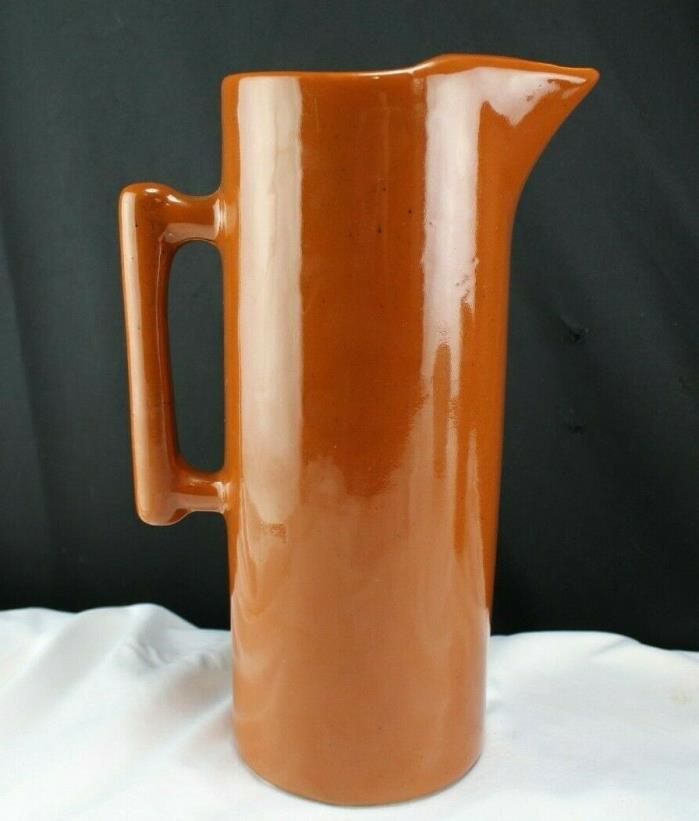 Pottery Pitcher-Van Briggle Pottery Colo Springs-Burnt Orange Glaze Tall Ice Tea