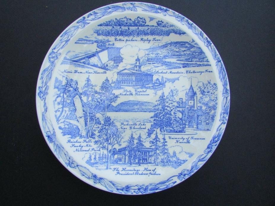 RARE Vernon Kilns Collector Plate: TENNESSEE: The Volunteer State - Belknap Hdwe