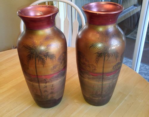 Pair of Weller Lasa Unmarked Vases