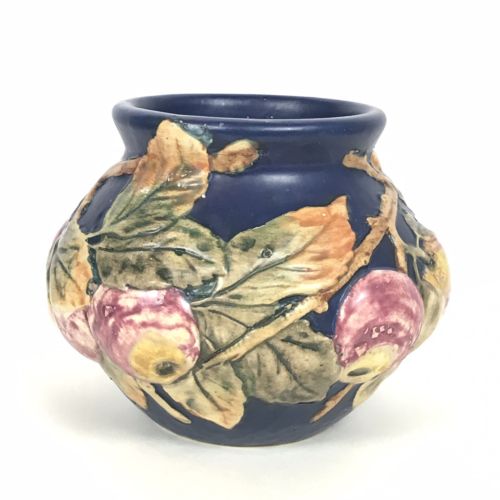 Weller Pottery Baldin Apple Blue Vase Jardinere Planter Antique Vintage