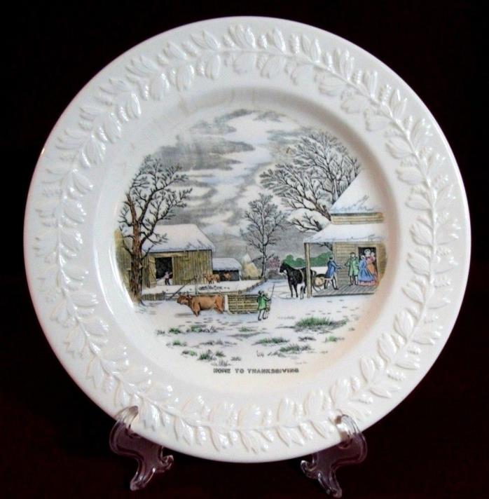 ADAMS CURRIER & IVES ENGRAVINGS DINNER PLATE THANKSGIVING HOLIDAY 10
