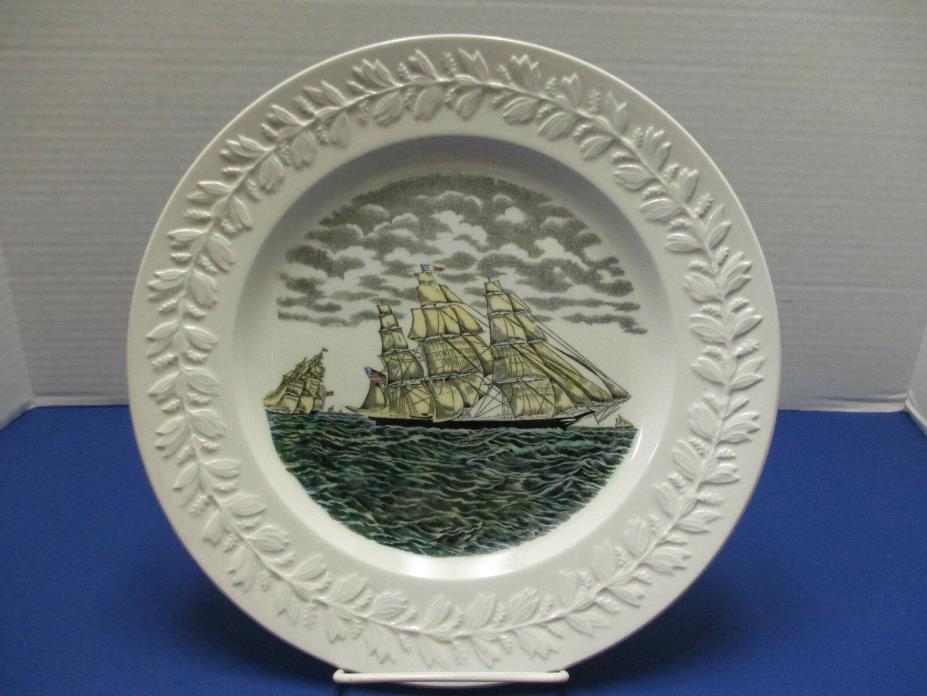 Adams England Clipper Ship Sweepstakes Plate Currier Laurel Leaf Border RARE
