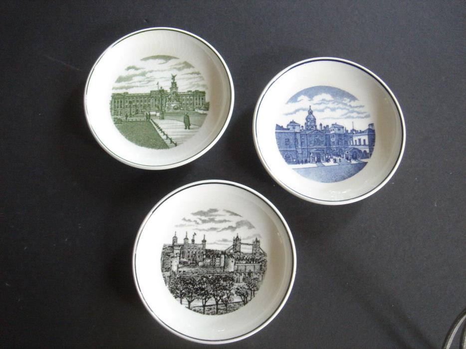 Lot of 3 Adams Ironstone Scenes of London Pin Dish Coasters Made in England