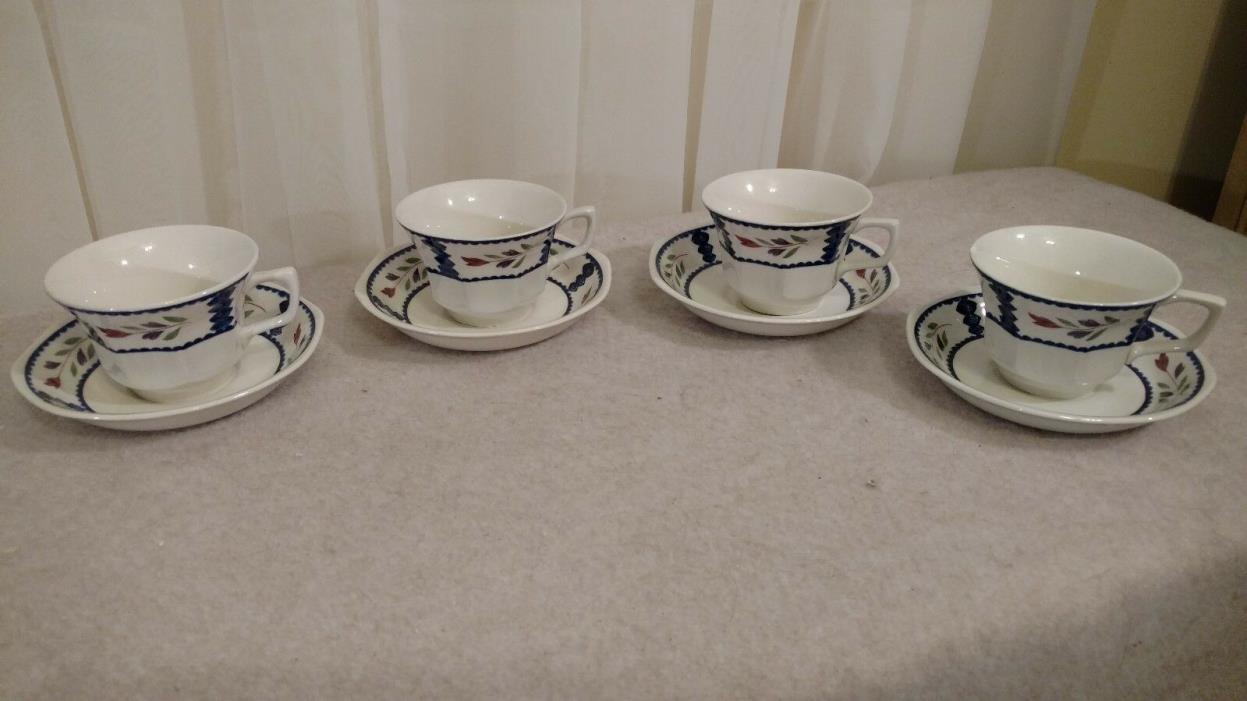 Set of 4 Adams Lancaster Cups and Saucers Made In England