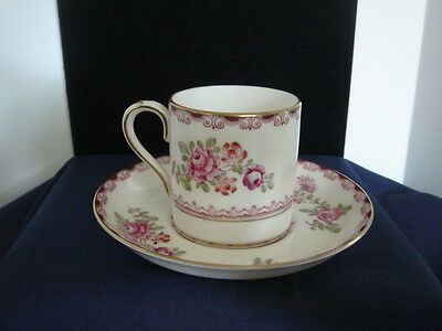 Crown Staffordshire China Demitasse Cup & Saucer Floral Rose Pattern England