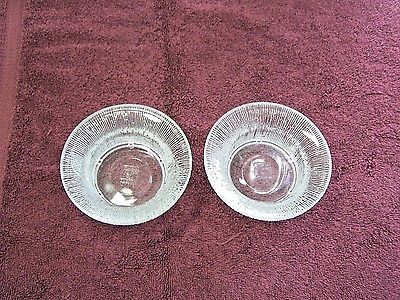 2 matching Dansk bowls from Sweden, glass frosted ice cream dessert cereal rice