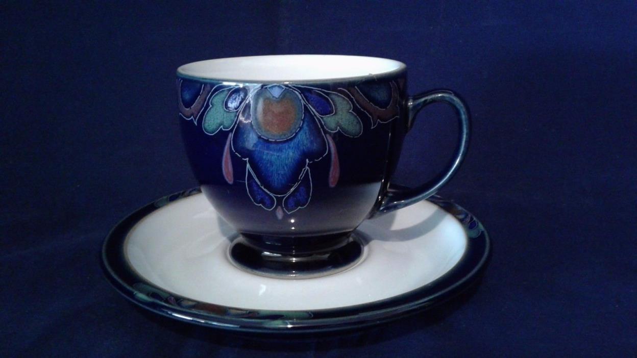 DENBY BAROQUE FOOTED TEA CUP AND SAUCER SET .MINT CONDITION. BEAUTIFUL !!!!