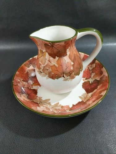 Montgomery Ward Harvest Pattern Pitcher (78 oz) and Basin (13 in)