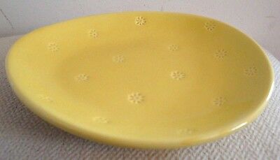Crate & Barrel Egg-shaped Yellow Plate Artist  B. Eigen Signed Mint