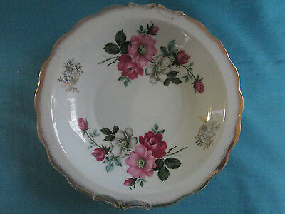 Vintage Small Fruit/Berry Dish with Handpainted Wild Rose Pattern 7898 - 7