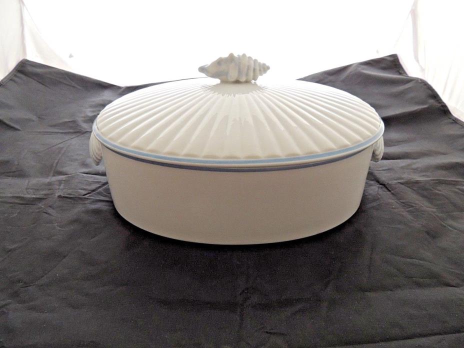 The Shafford Co Blue Sea Shell Oven to Table Covered Casserole Dish