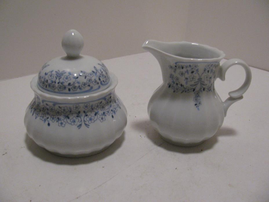 Wunsiedel Retsch Bavaria Porcelain Blue & white Sugar/Creamer - Floral Motif