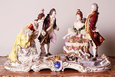 ACCEPTING BEST OFFERS! $18000 ORIG 19THC DRESDEN FIGURAL COUPLES PORCELAIN GROUP