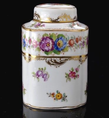 Antique Richard Wehsener Dresden Porcelain Tea Caddy