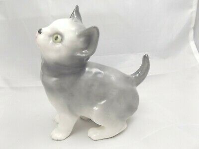 Vintage Erphilia Germany Gray & White Cat Kitty Figurine