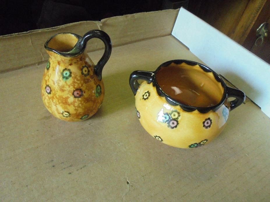 Vintage Erphila Art Pottery Cream and Sugar Czecho Slovakia