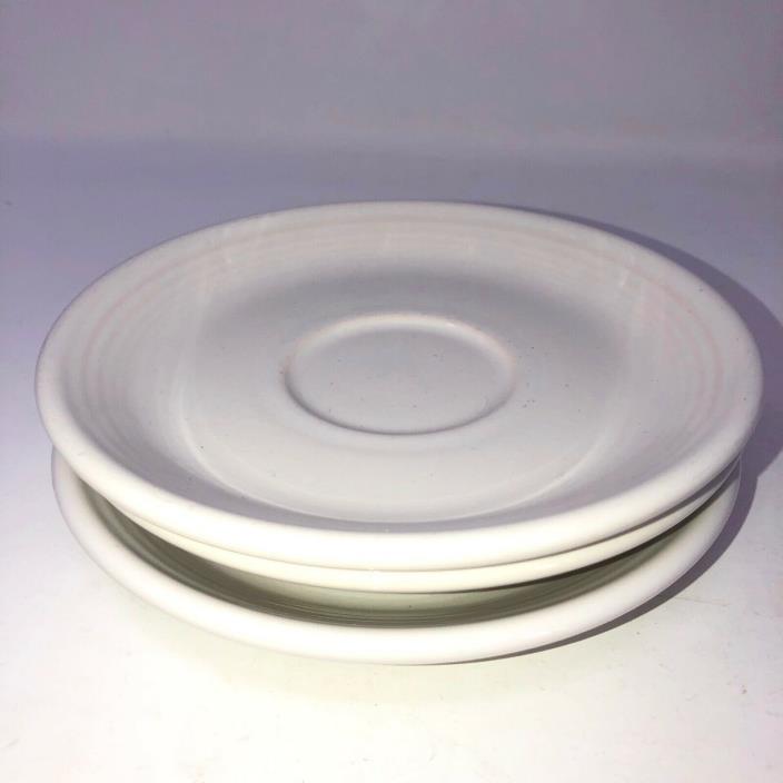 Fiestaware lot of 3 saucer plates white #0470 5 7/8 fits cup 0452