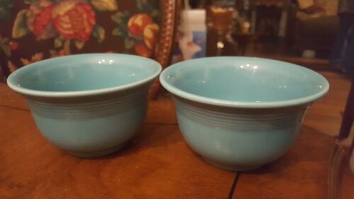 Set of 2 Turquoise Fiesta Fiestaware Bouillon Cup Custard Dish Bowls
