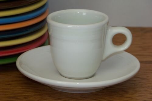 Fiesta WHITE Post 86 - AD / Demitasse Cup & Saucer Set - 1st Quality