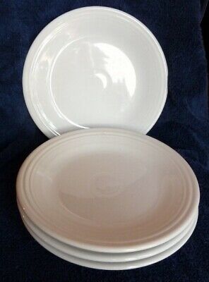 Set of 4 Fiesta Fiestaware White Dinner Plates, 10-1/2