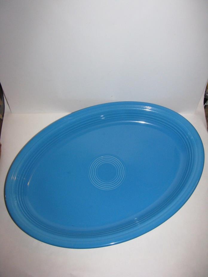 Fiesta Dinner ware, Ex-LG Oval Serving Platter, Turkey Platter, Peacock blue