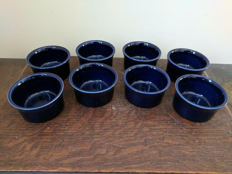 Fiesta Ware Ramekins Cobalt Blue Set of 8 Small Baking Serving Dishes
