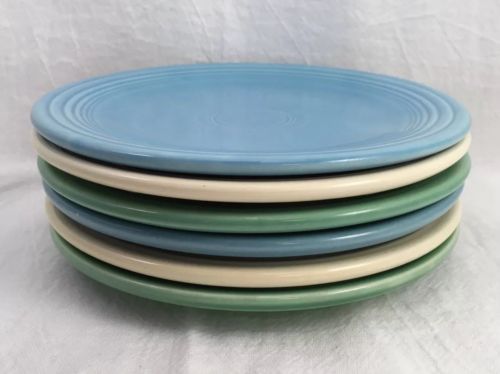 Lot Of 6 FIESTA Small Plates Saucers Blue, Green, Cream