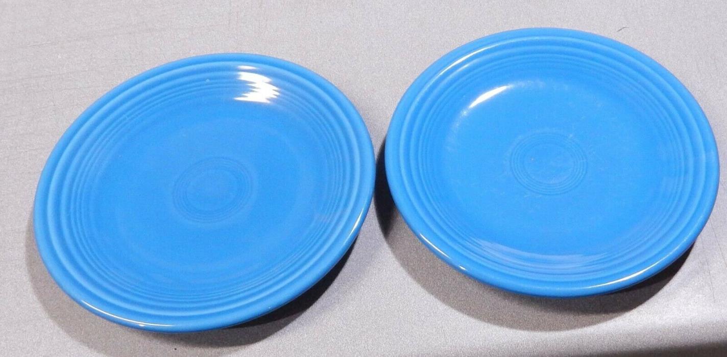 2 Homer Laughlin  Blue   Salad Plates  7 1/4