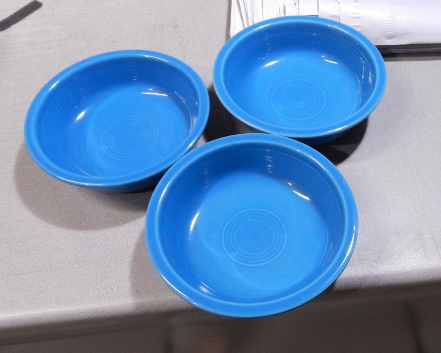 3 Homer Laughlin  Fiesta Blue   Soup Cereal  Bowls  7