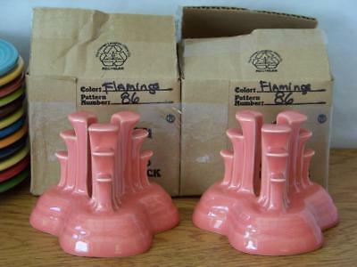 Fiesta FLAMINGO Post 86 Pyramid Candle Holder Set #86 of 500 1st Quality
