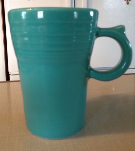 Fiesta Latte Mug Turquoise 16 Ounce Cup Over 5 Inches Tall  EUC