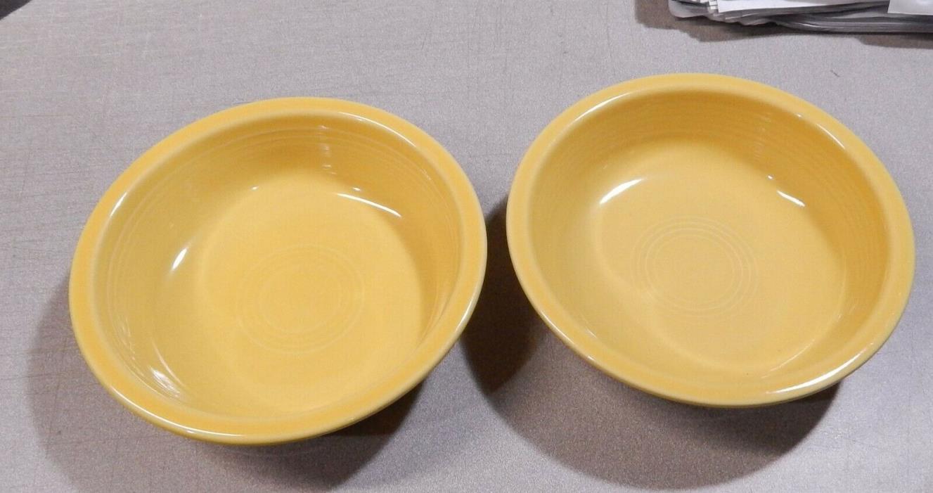 2 Homer Laughlin Fiesta Sunflower Yellow Cereal Soup Bowls 7