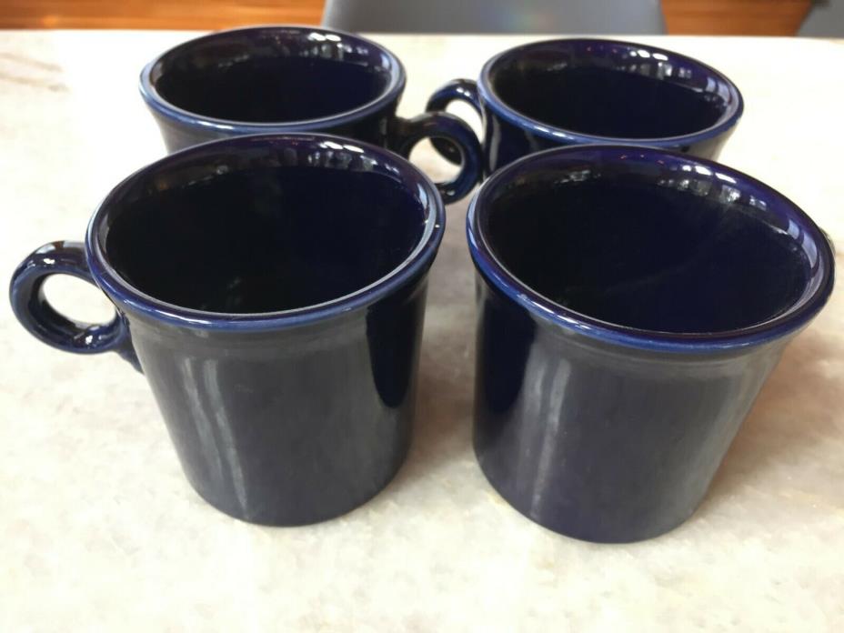 Set of 4 (Four):Fiestaware Fiesta Ware Cobalt Blue Coffee Mug Tea Cup Fiesta USA