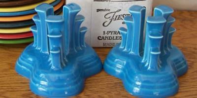 Fiesta PEACOCK Post 86 Pyramid Candle Holder Set - 1st Quality