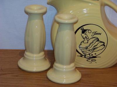 Fiesta YELLOW Post 86 Tapered Candlestick / Candle Holder Set Discontinued Item