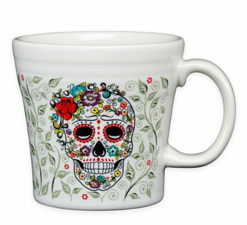 15 oz Fiesta Sugar Skull Ceramic Tapered Mug - 5yr Chip Warrenty -Free Shipping!