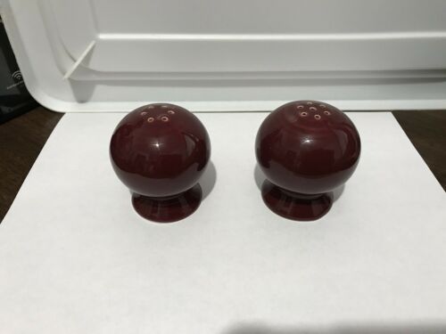 Fiestaware Retired Maroon Burgundy Cinnabar Claret Salt & Pepper Shakers