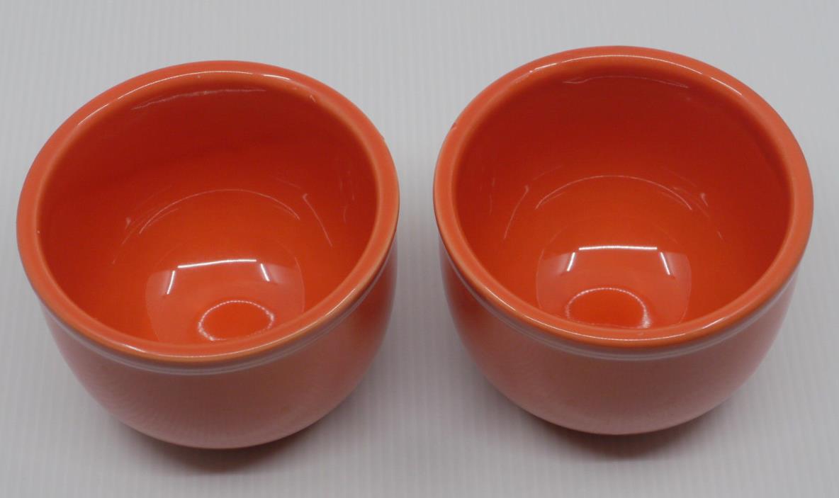 2 HOMER LAUGHLIN FIESTA WARE CHILI BOWLS IN RED, PAPRIKA COLOR?