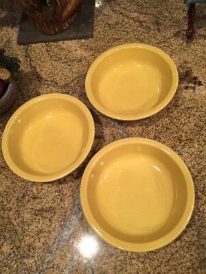 Lot of 3 Fiesta Homer Laughlin Sunflower  yellow cereal bowls 7