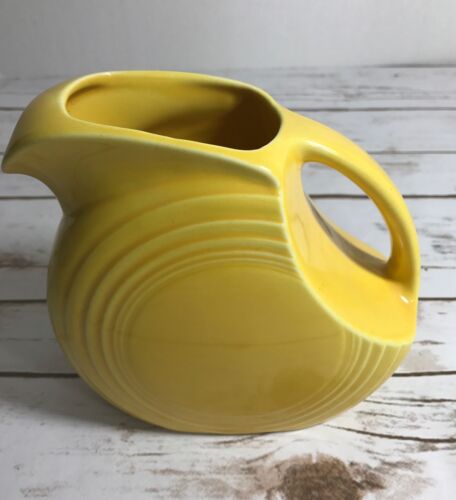 Nice Original Vintage Yellow Fiesta Ware Small Water Pitcher Disc style 5 3/4