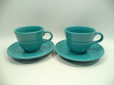 Fiesta Fiestaware by Homer Laughlin Turquoise 2 Cups & Saucers Mint Nice