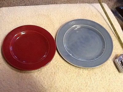 Vintage Fiestaware 6 1/4  Bread Desert Plate Harlequin marroon-7 1/4 mauve blue