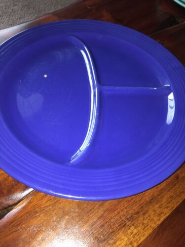 Pretty Blue Vintage Fiestaware Divided Plate Cobalt Fiesta