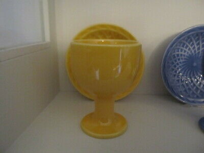 HARLEQUIN HOMER LAUGHLIN  VINTAGE YELLOW SINGLE EGG CUP AND NUT DISH