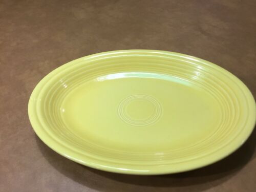 Vintage Old Fiesta Ware Oval Serving Platter in YELLOW Homer Laughlin China