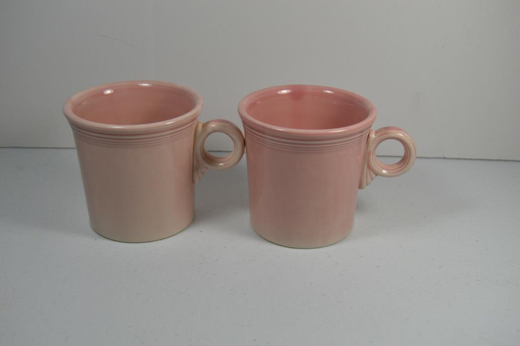 Vintage Pair of  fiesta O-Ring Handled Mug Tom & Jerry Pink Mugs