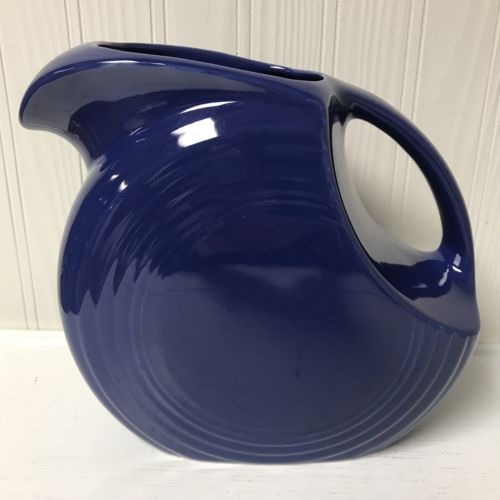 Fiesta Vintage Cobalt Blue 64Oz Large Water Disk Pitcher Fiestaware